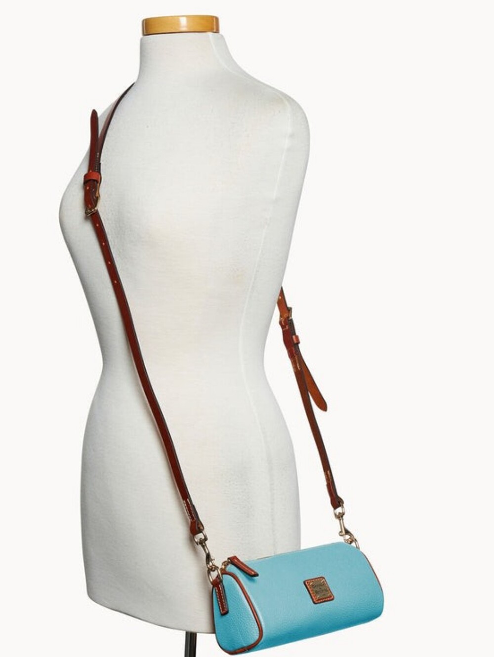 Dooney & Bourke Pebble Grain Barrel Bag Caribbean Blue NWT 2 Straps Crossbody - Picture 2 of 11